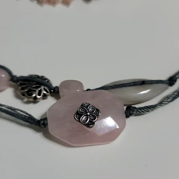 Silpada Necklace and Bracelet Sterling Silver Pink Rose Quartz Mother of Pearls. - Picture 3 of 7
